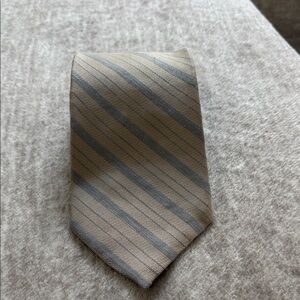 Calvin Klein Gray and Tan Striped Tie